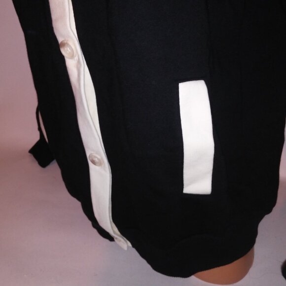 Victoria Secret PINK Sweater Black White Preppy Long Sleeve Button Up Cardigan - Picture 5 of 9